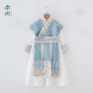 国风汉服男童古风2024新款春秋季男孩宋制长袍儿童唐装中秋节服装