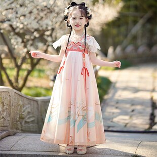 薄款 夏款 儿童古装 女孩古风唐装 国风裙子 2024新款 汉服女童超仙夏季