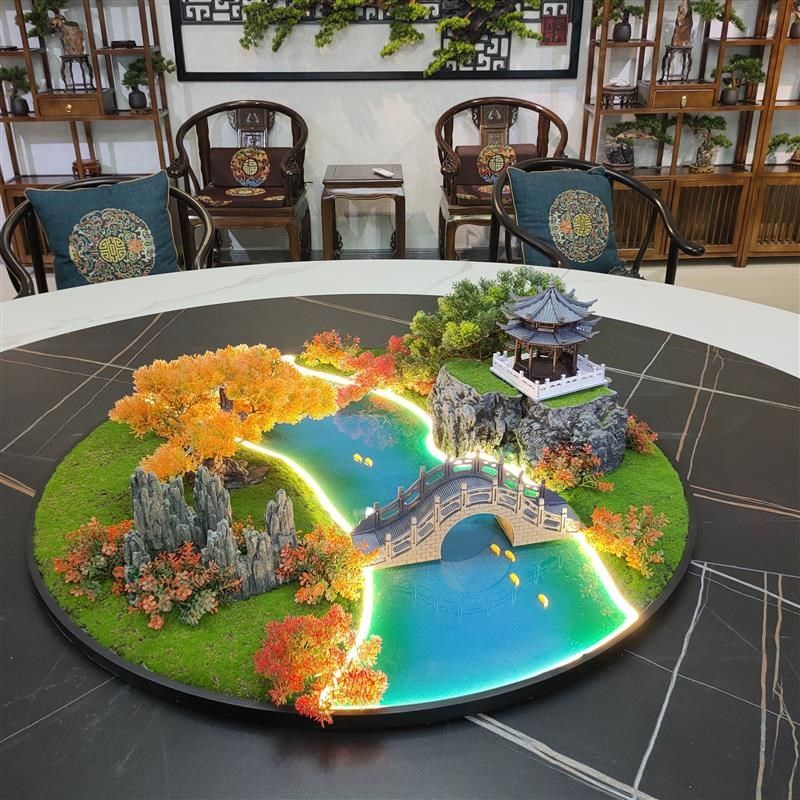 餐桌中间摆花喷雾化流水灯光遥控桌摆转盘花摆圆桌芯装饰盆景花瓶,家居饰品,餐桌花艺,淘宝优惠券,粉丝福利购,淘宝优惠卷