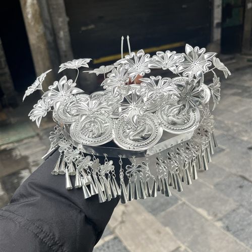贵州苗族头饰苗银流苏旗袍和服新娘盘发簪子