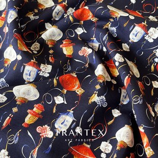 中国风旗袍唐装 面料 汉服连衣裙纯棉全棉布料棉布手工碎花印花服装