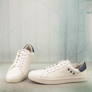 D38 牛皮真皮圆头拼色平底简约男鞋 百搭板鞋 经典 子休闲鞋