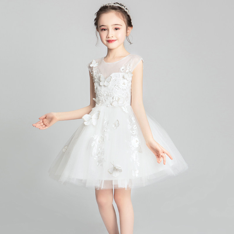 小女孩公主裙蓬蓬纱女童花童婚纱高贵儿童主持人洋气晚礼服白纱裙