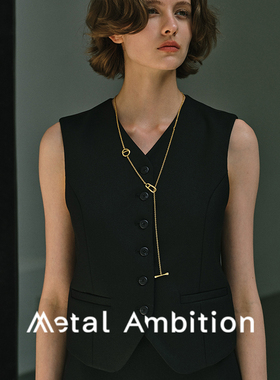 小众设计纯银项链女高级感猪鼻子毛衣炼轻奢简约OT扣长版素链复古