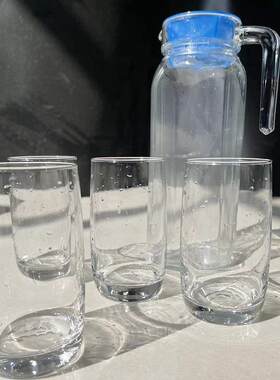 乐美雅凉水壶套装扎壶冷水壶玻璃壶5件套装玻璃杯