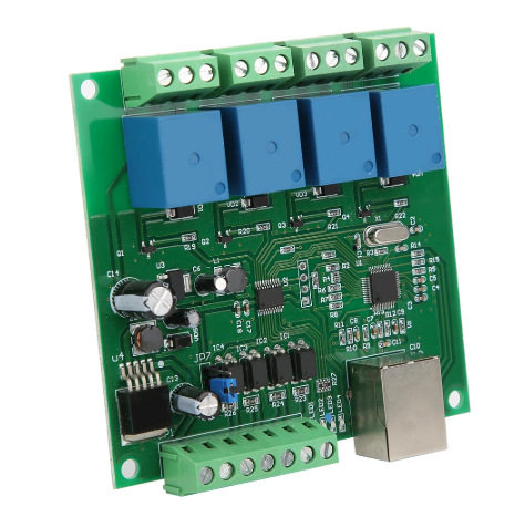 DC12V~24V4路网络继电器控制高低电平触发支持UDP模式TCP客主模式
