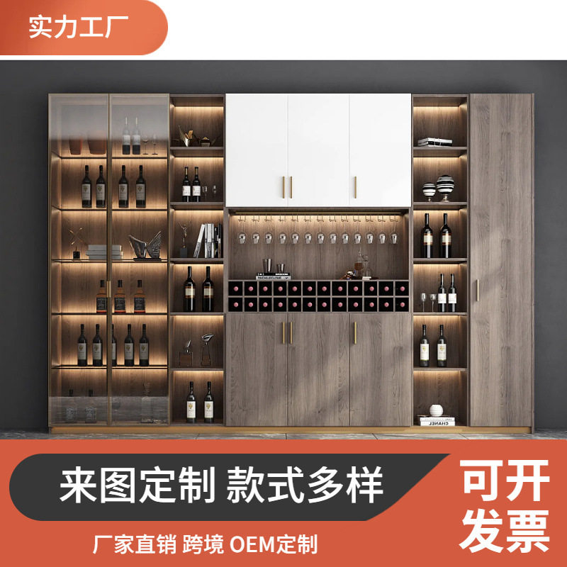 餐边柜定制卧室整体衣柜储物稳固家用大容量板式现代风格移门跨境
