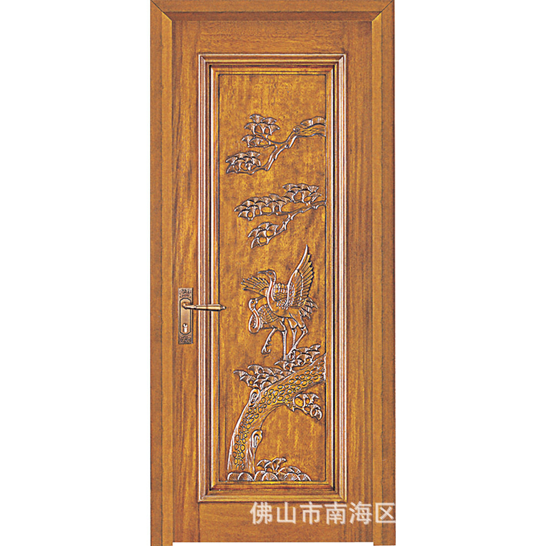 传统中式烤漆实木入户门批发