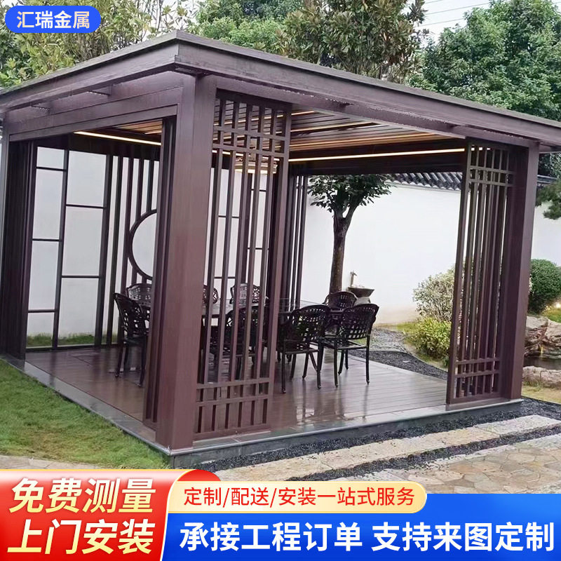 定做复古凉亭中式户外仿古凉亭长廊亭子景观四角亭子六角亭