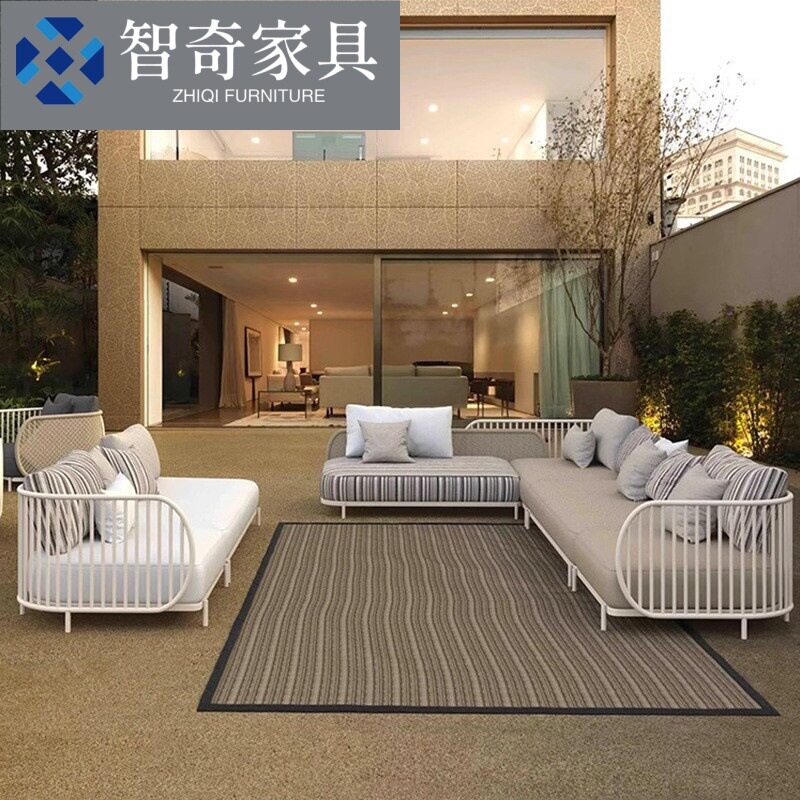 庭院户外沙发藤椅单人编绳露台室外阳台椅子别墅民宿家具茶几组合