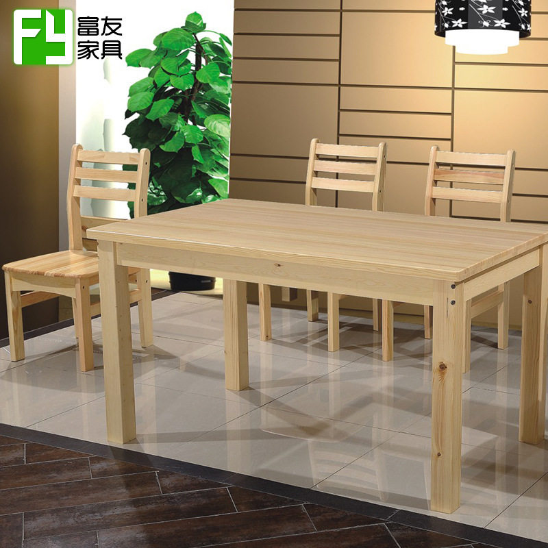 厂家定制餐桌椅组 家用用餐餐厅食堂木质多人位实木餐桌椅组合