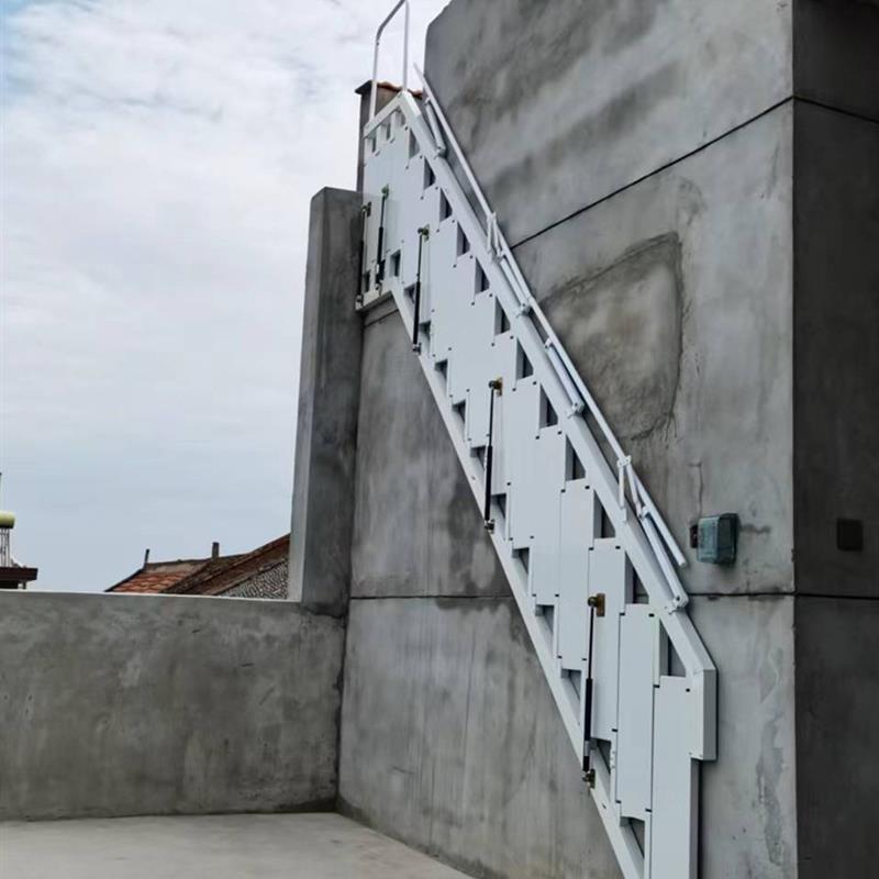 铝合金安装可网红室外楼梯贴墙复式阁楼楼梯家用折叠上门厂家贴墙