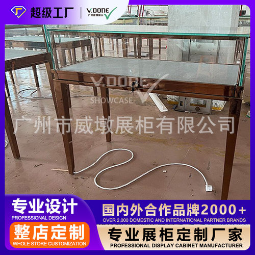 威墩定制珠宝展示柜墙柜带锁灯展柜产品壁龛轻奢玻璃中岛陈列柜