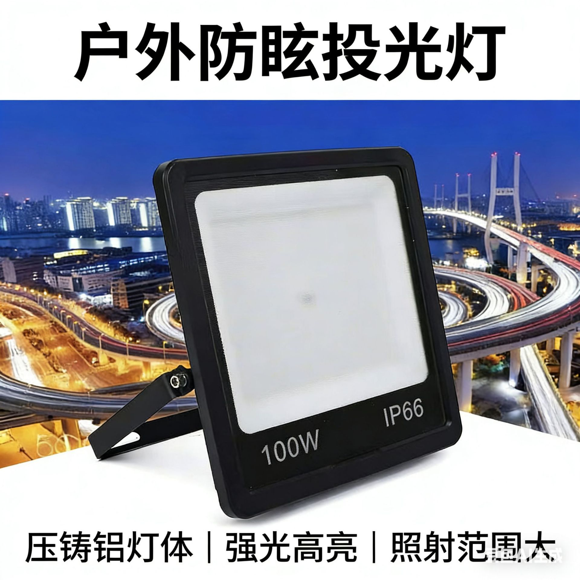 LED投光灯道路广场照明灯防眩球场灯220V冷库灯铝材高杆灯庭院灯