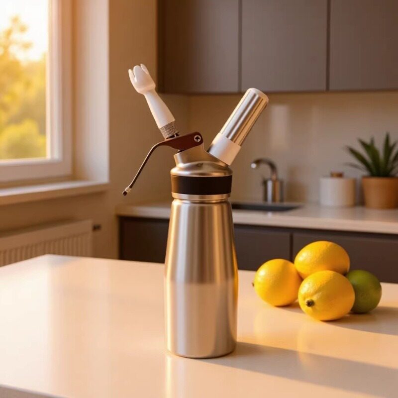 亚马逊爆款 500ml奶油枪铝制奶油发泡器 奶油发泡枪吸虹气瓶 裱花