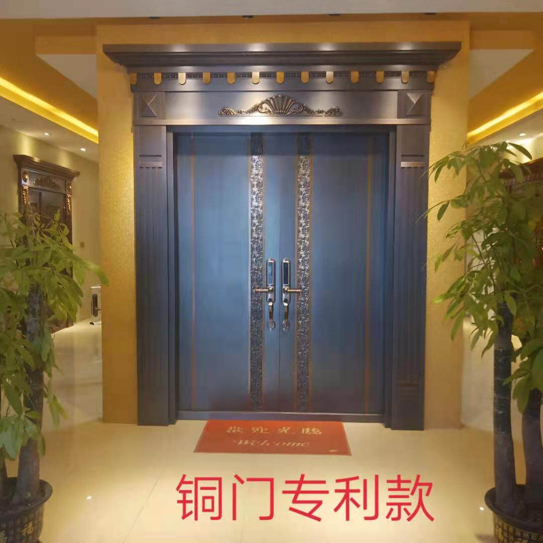 深圳铜门别墅大门双开铜门纯铜进户门真铜子母门深圳实力厂家