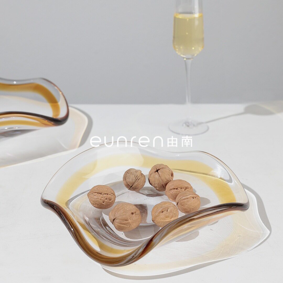 简约极简轻奢售楼处玻璃样板房间装饰品家居茶几水果盘收纳托盘
