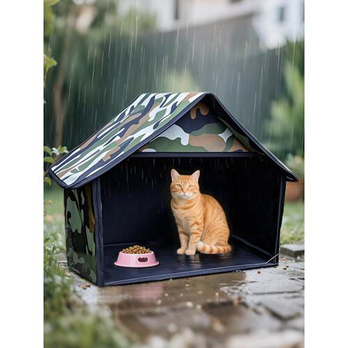 流浪猫户外喂食屋遮雨棚猫窝大尺寸帐篷窝躲避屋防雨防晒可拆洗