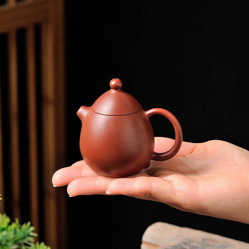 大师纯手工手拉朱泥壶紫砂茶壶功夫茶具潮州龙蛋思婷水平壶泡茶器