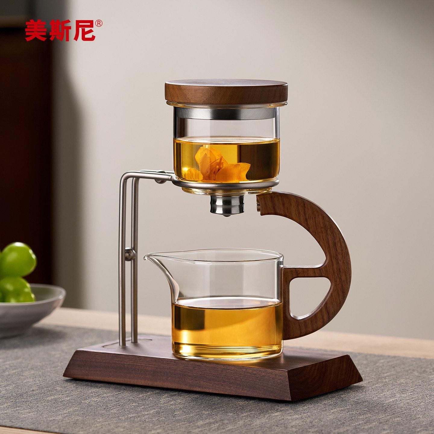 懒人自动泡茶器玻璃茶具套装功夫茶具泡茶壶办公室茶水分离冲茶器