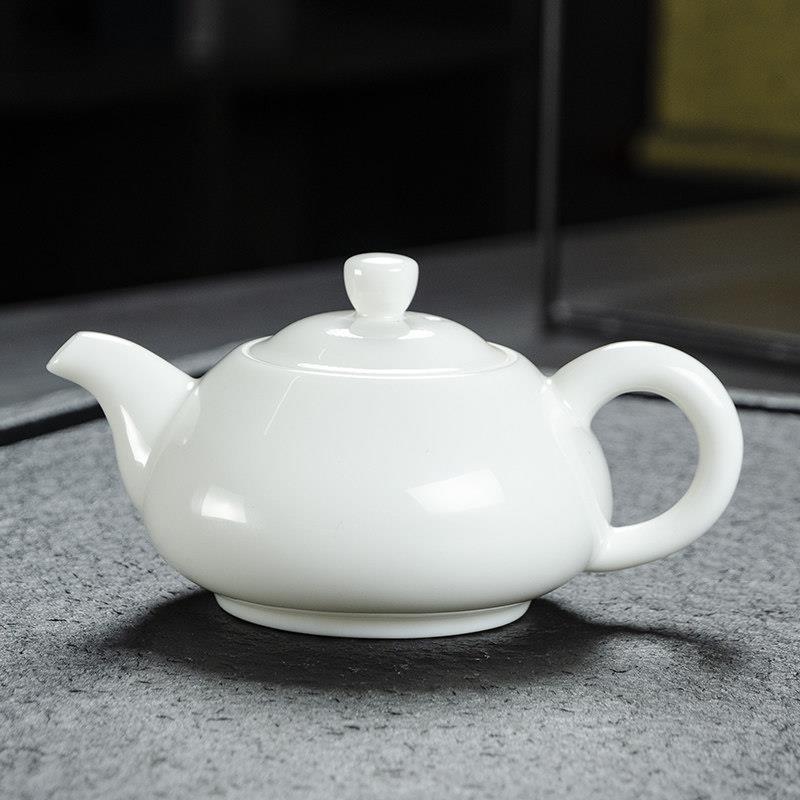 西施壶茶壶陶瓷简约球孔功夫茶具羊脂玉白瓷泡茶器井栏大小号单壶