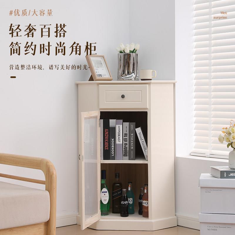 实木角柜客厅转角柜卧室床头柜收纳柜阳台置物柜夹缝收纳柜五角柜