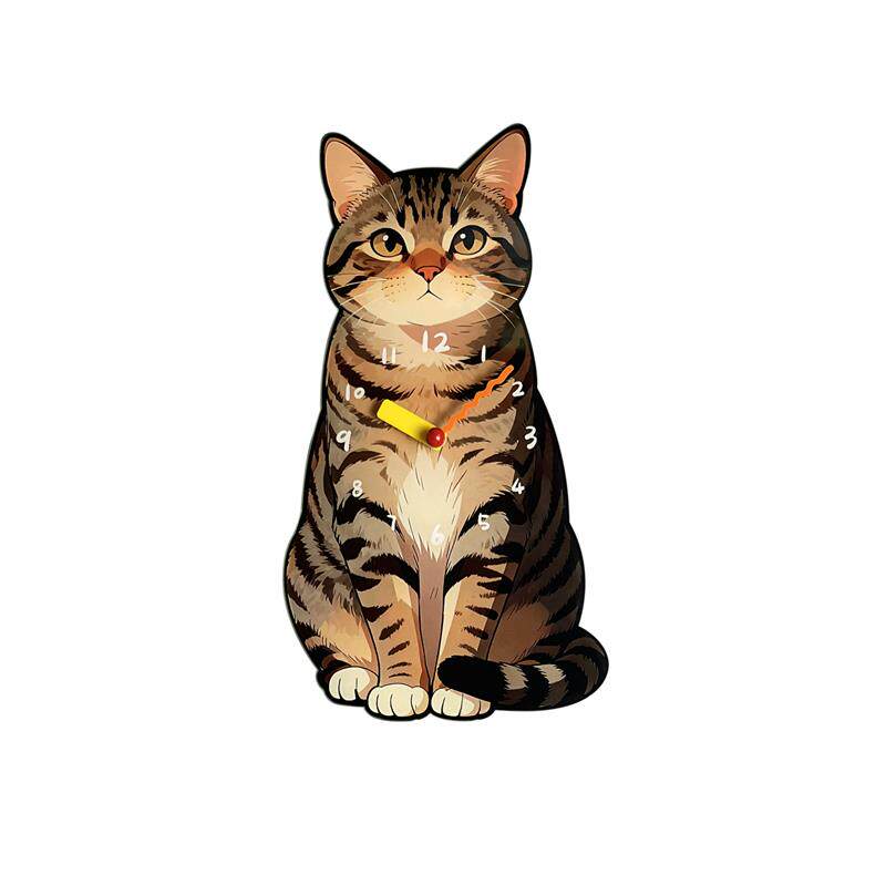 原创狸花猫挂钟小猫挂钟创意钟表客厅墙装饰时钟乔迁礼物静音挂钟