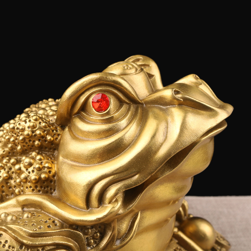 纯铜金蟾聚财摆件三足蟾蜍金蝉办公室客厅装饰工艺品店铺开业礼物