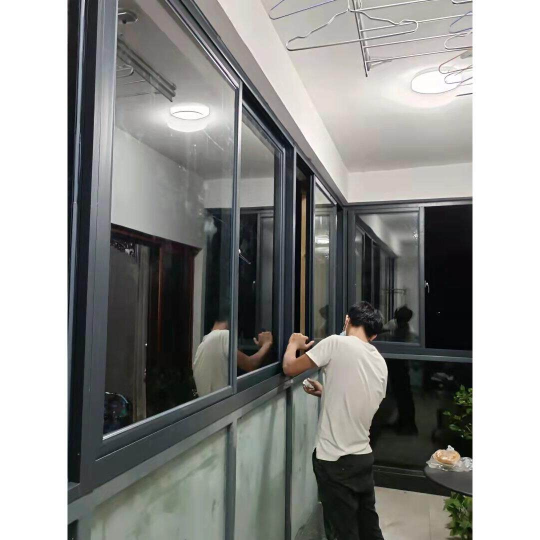 断桥铝合金门窗双层隔音窗户钢化玻璃平开落地推拉封阳台定制深圳