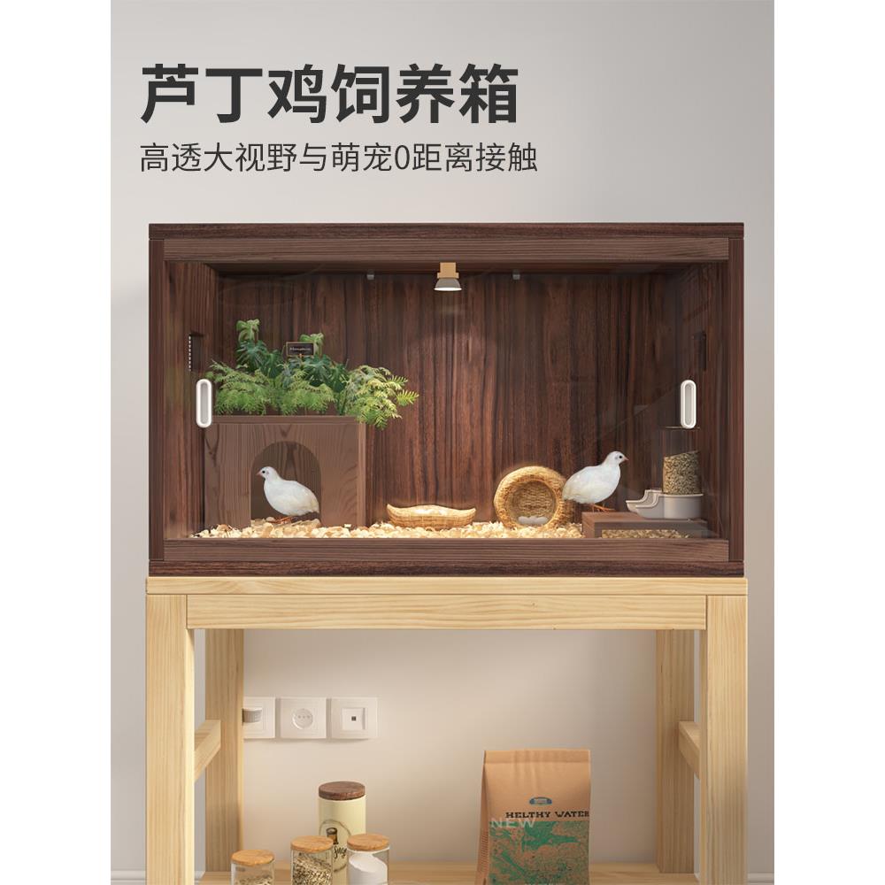 芦丁鸡饲养箱观赏笼推拉门宠物金丝熊荷兰猪笼猫养殖用恒温箱笼子