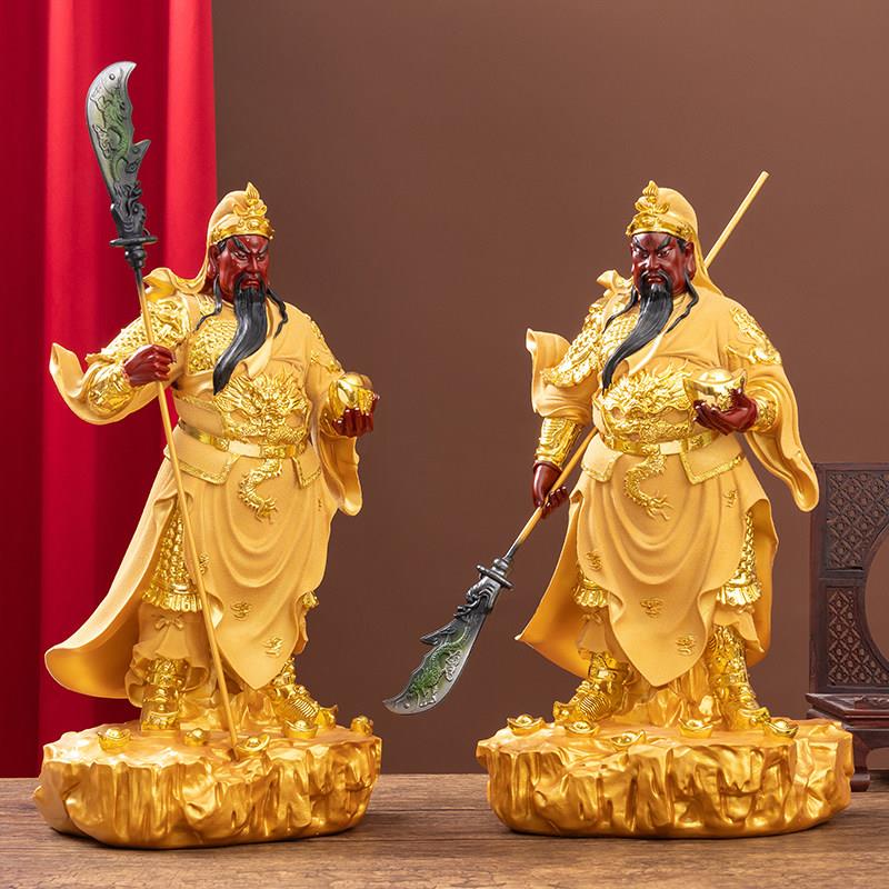 供奉招财关公摆件九龙关公像武财神爷神像办公室公司开业横刀关公图片