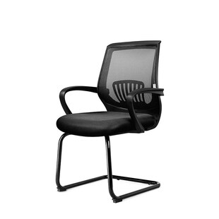 会议椅弓形电脑椅固定扶手网布透气座椅人K体工学椅职员办公室椅