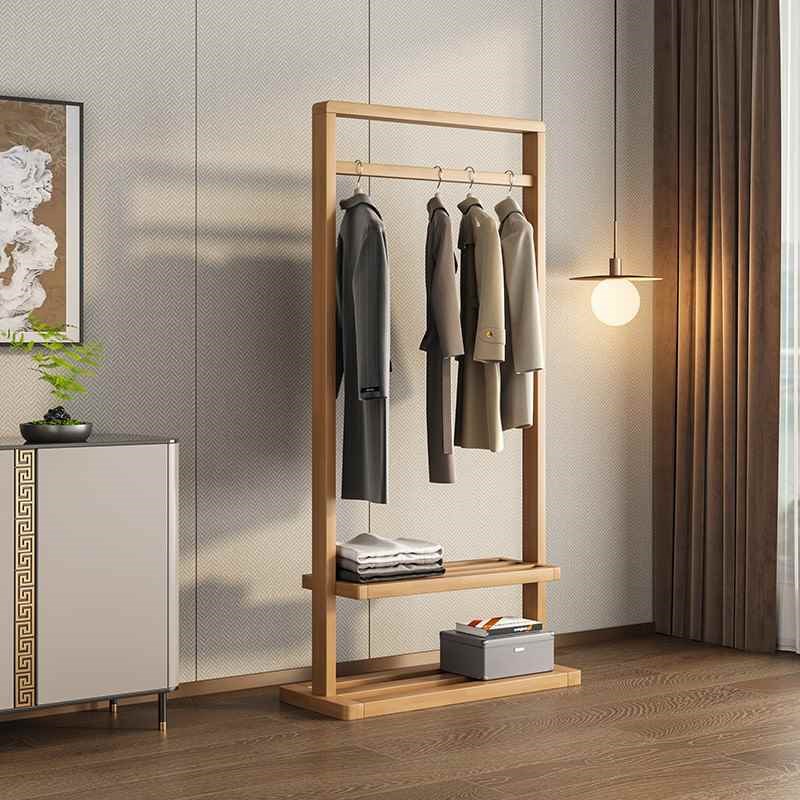 dpp挂衣架实木落地卧室衣帽架客厅现代简约新中式民宿简易衣架置