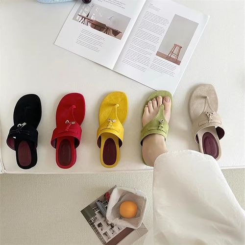 真皮法式小凉拖外穿女鞋子2025夏复古仙女风夹脚人字拖平底拖鞋潮