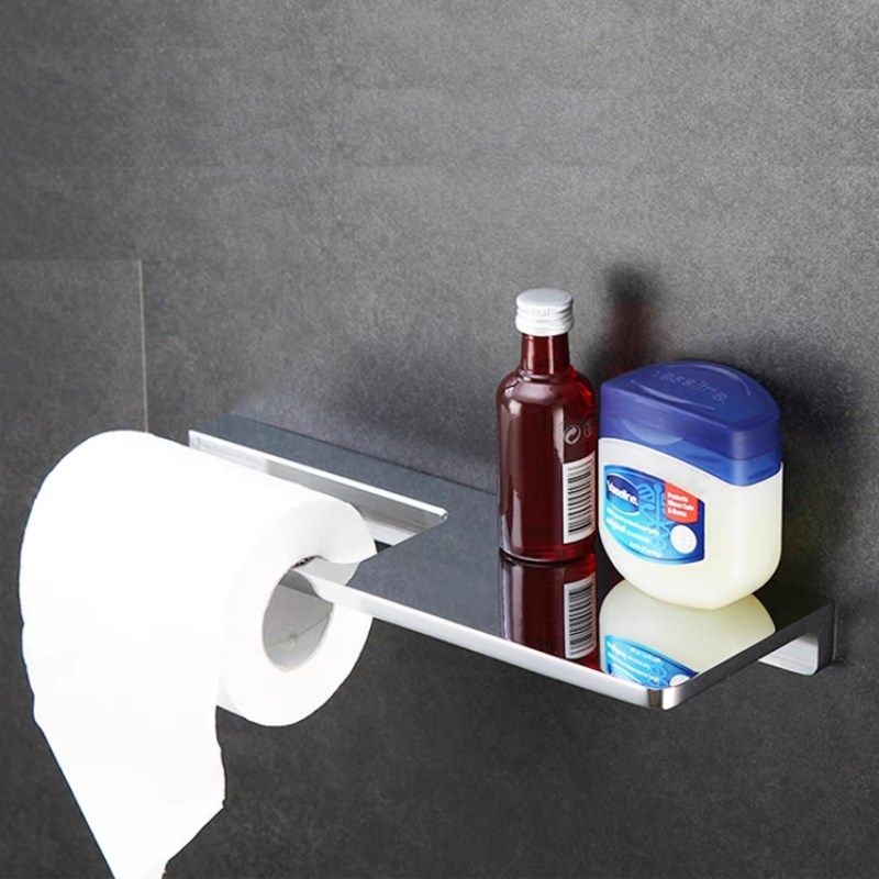 德国品质浴室全铜实心平板置物纸巾架毛巾环厕纸架打孔五金挂件