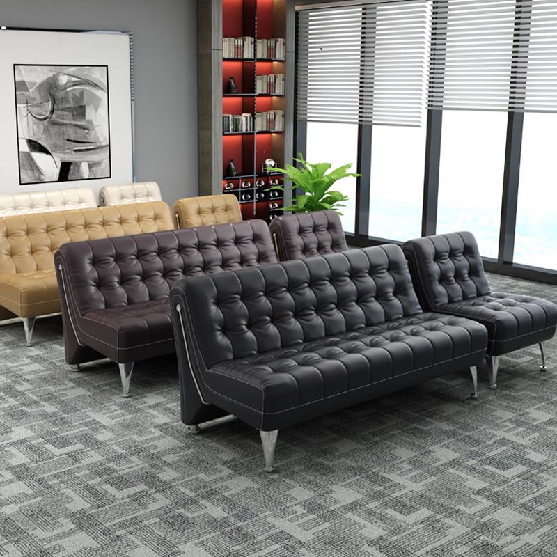 商务办公沙发简约现代办公沙发咖啡桌组合三座五金简约小沙发