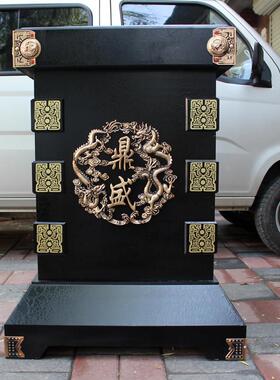 鼎盛千秋开 业礼品铜鼎落地底座泰山石奇石武财神关公底座供桌台