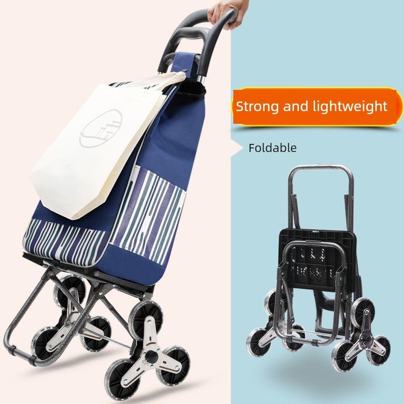 采购产品便携式购物车爬楼梯，杂货店购物手推车，家庭拖车，折叠