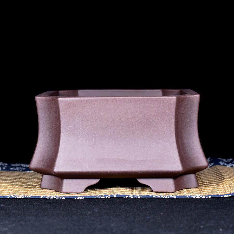 切角大四方紫砂花盆手工盆景桌面文竹榕树中国风复古正方多肉老桩