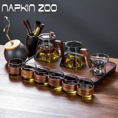 Napkin Zoo功夫茶具玻璃套装家用泡茶壶茶杯煮茶器办公室茶盘整套