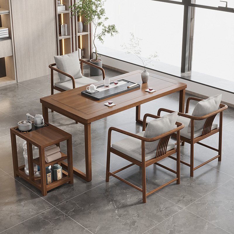 实木茶桌新中式禅意功夫小茶台现代简约客厅家用阳台泡茶桌椅组合