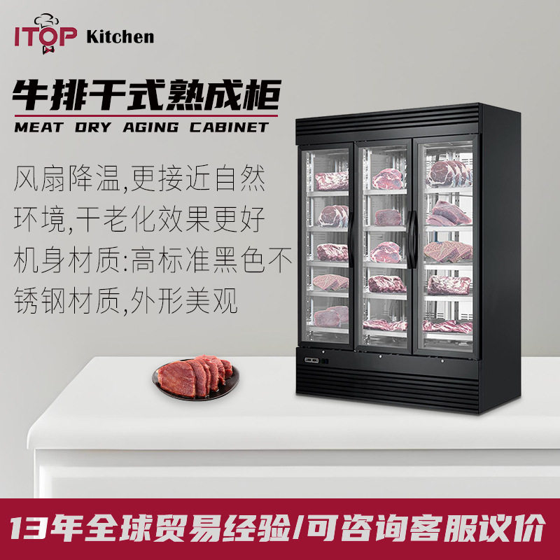 商用西餐牛排熟成柜干式冷藏保鲜冷冻排酸冷柜牛肉牛排熟成展示柜