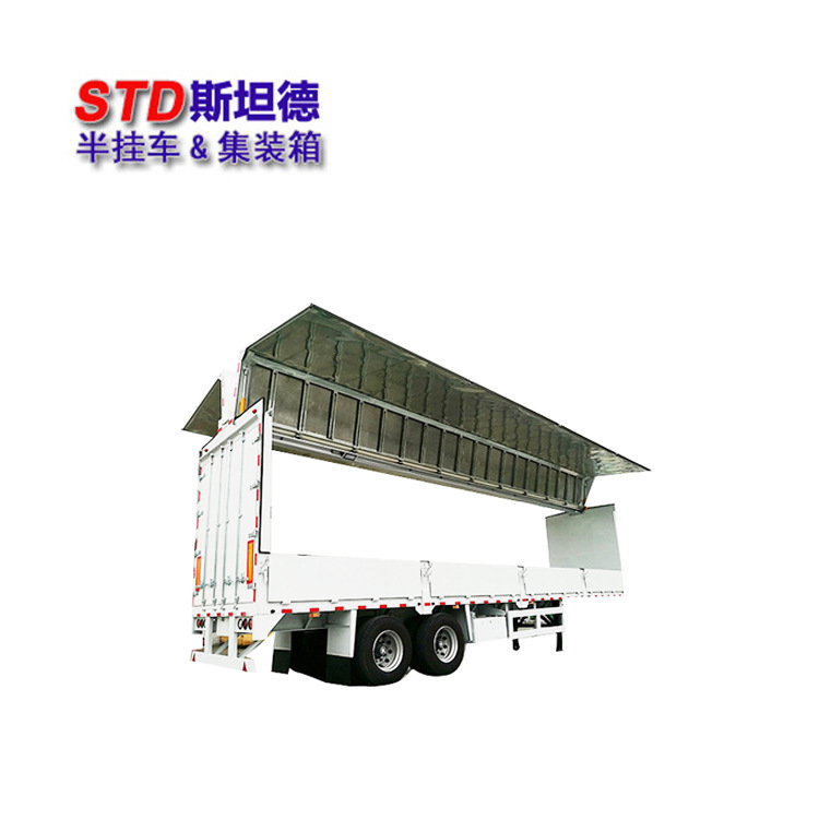 双飞翼箱式半挂车 翼展式运输半挂车 采用凯卓立牌液压系统