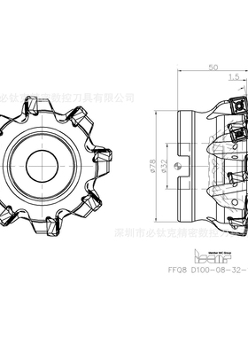 伊斯卡ISCAR重型切削快进给高效开粗刀盘 FFQ4 D100-07-32-17