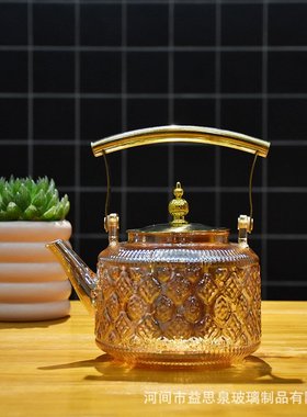 新款茶壶高硼硅家用煮茶提梁壶海棠壶电陶炉专用