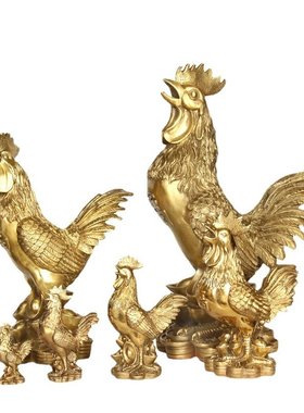 杨铜记 福鸡铜公鸡生肖鸡家居办公工艺品摆件铜器厂家  铜鸡