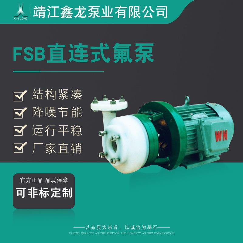 FSB型卧式耐腐蚀耐磨直连式氟泵氟塑料合金离心泵