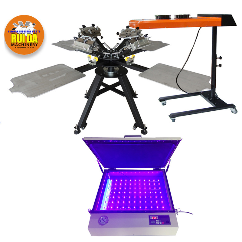 厂家新款 手动四色丝网印刷机 平面4色丝网印机器 丝印机印花机