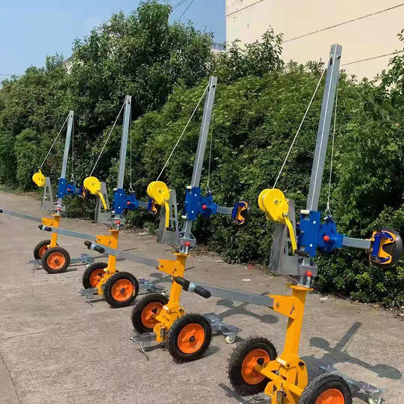 小型半自动玻璃车移动钢板搬运机手推式玻璃吸盘吸吊机