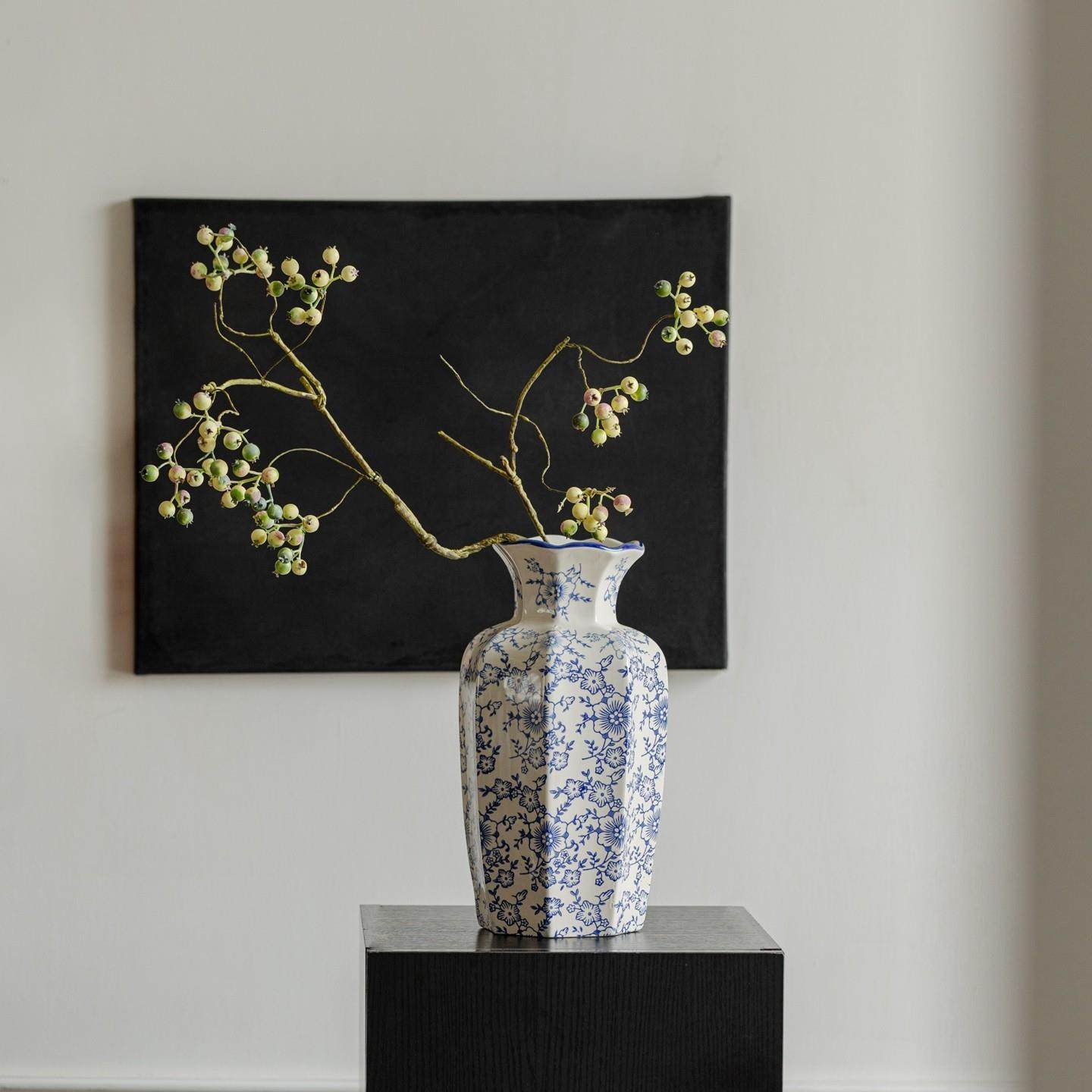 覆古手绘陶瓷花瓶青花瓷高级感客厅鲜花水培插花民宿摆件家居美感,鲜花速递/花卉仿真/绿植园艺,花瓶,淘宝优惠券,粉丝福利购,淘宝优惠卷